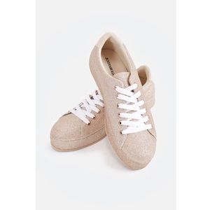 Gold glitter sneakers